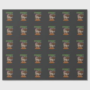 Gruseliger Saurus Rex Mumie Dinosaur Hexenhut Kürb Geschenkpapier
