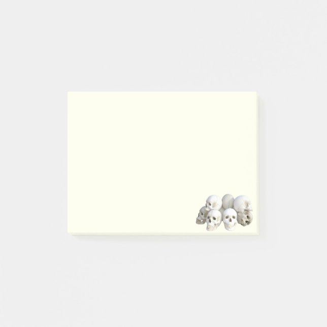 Gruseliger Schädelstapel Post-it Klebezettel (Vorderseite)