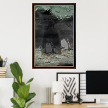 Gruseliger Schatten-Foto-Rahmenposter