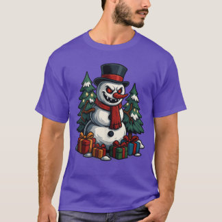 Gruseliger Schneemann Gruseliges Weihnachten Horro T-Shirt