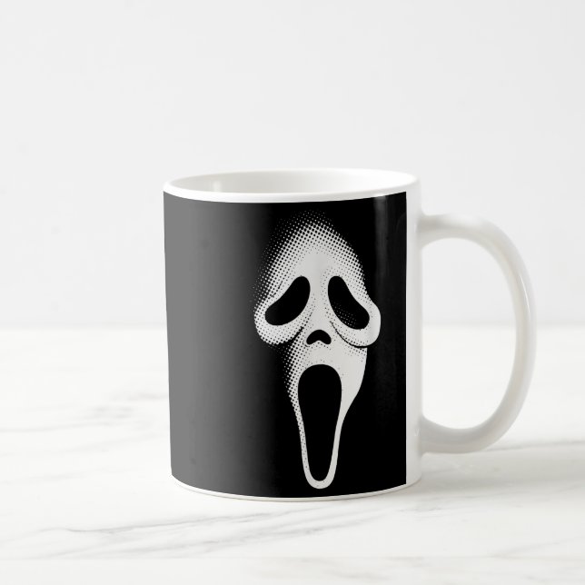 Gruseliger Schrecklicher Geist Gesicht Horror-Part Kaffeetasse (Rechts)