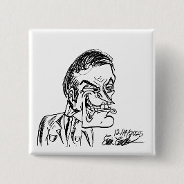 gruseliger Schurke Cartoon Button