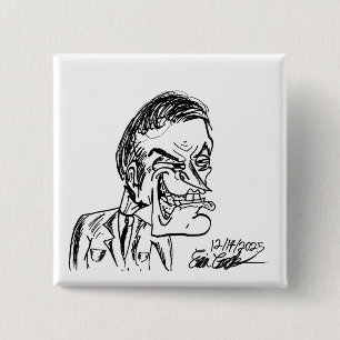 gruseliger Schurke Cartoon Button