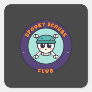 Gruseliger Scrubs Club Krankenpfleger Halloween Sc Quadratischer Aufkleber