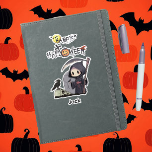 Gruseliger Sensenmann-Friedhof Krähe Gothic Hallow Aufkleber