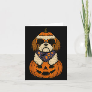Gruseliger Shih Tzu Kürbis Halloween Hunde Liebhab Karte