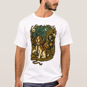 Gruseliger Skelett-Hund im Horror-Aesthetic T-Shirt