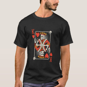 Gruseliger Skelett-Koenig-Herz-Halloween-Spiel C T-Shirt