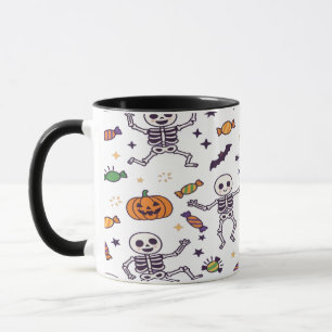 Gruseliger Skelett-Vibes für Halloween Tasse