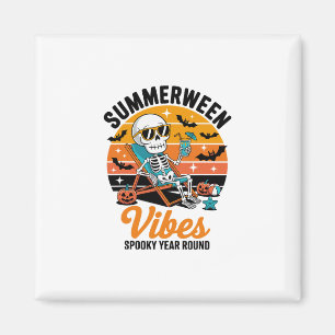 Gruseliger Sommer Strand Skelett Lustiger Hallowee Magnet