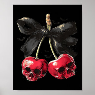 Gruseliger Sommer-Totenkopf-Kirsche-Halloween-Coqu Poster