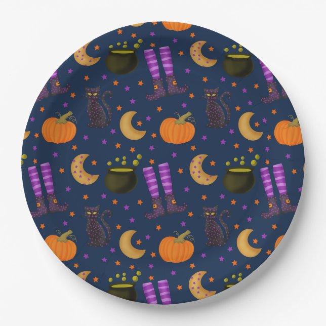 Gruseliger Spaß Halloween  Pappteller (Vorderseite)
