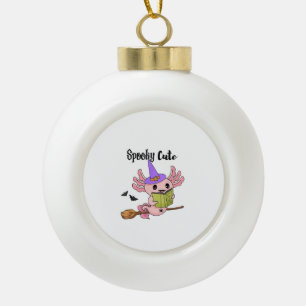 Gruseliger süßer Axolotl Halloween Keramik Kugel-Ornament