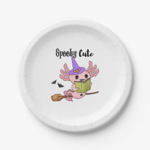 Gruseliger Süßer Axolotl Halloween Pappteller