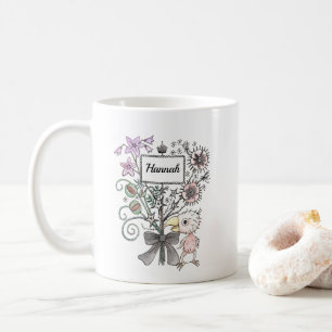 Gruseliger süßer Baby-Vogel-Goth-Tier-Name Kaffeetasse