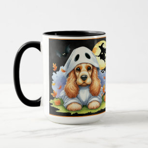 Gruseliger süßer Cocker Spaniel Geist Hund Hallowe Tasse