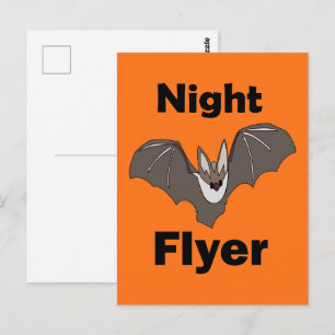 Gruseliger Süßer Fledermaus-Nachtflieger Postkarte