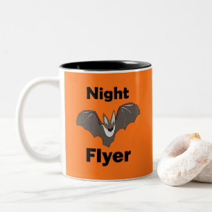 Gruseliger süßer Fledermaus-Nachtflieger Zweifarbige Tasse
