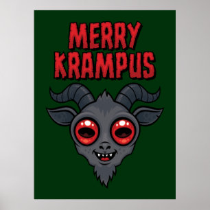 Gruseliger Süßer Fröhlicher Krampus Poster