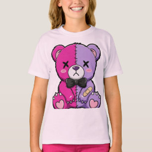 Gruseliger süßer geteilter Bär T-Shirt