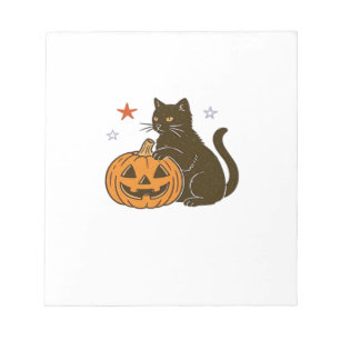 Gruseliger süßer Halloween-Kitty Classic T-Shirt Notizblock