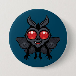 Gruseliger süßer Kryptid Mothman-Monster Button