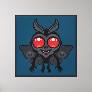 Gruseliger süßer Kryptid-Mothman-Monster Leinwanddruck