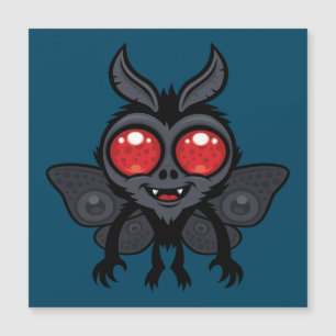 Gruseliger süßer Kryptid Mothman-Monster Magnetkarte