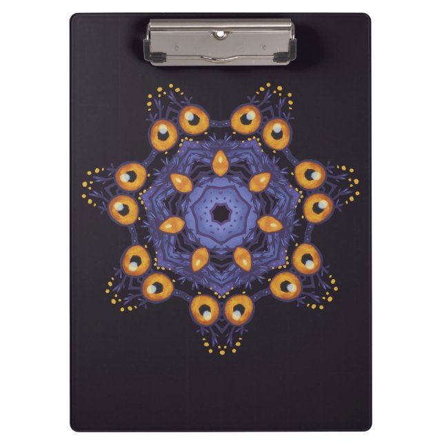 Gruseliger süßer Mandala-Monster-Art Halloween-Kre Klemmbrett (Vorderseite)