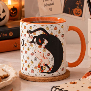 Gruseliger süßer schwarzer Schatten-Geist-Becher Tasse