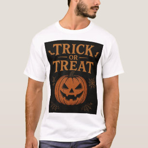 Gruseliger „Süßes oder Saures“ Halloween-Kürbis-De T-Shirt
