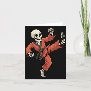 Gruseliger Taekwondo-Skelett Martial Arts Hallowee Karte