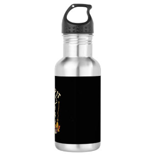Gruseliger Tanz-Skelett-Kürbis-Besen_1 Edelstahlflasche