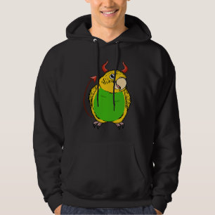 Gruseliger Teufelskostüm-Papagei I Gelber Wellensi Hoodie