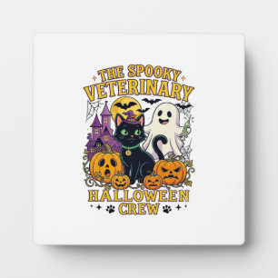Gruseliger Tierarzt Halloween Crew Schwarze Katze  Fotoplatte