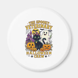 Gruseliger Tierarzt Halloween Crew Schwarze Katze Magnet