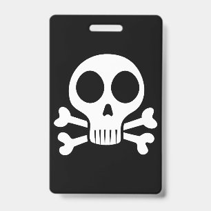 gruseliger Totenkopf auf einem schwarzen Hintergru Ausweis