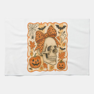 Gruseliger Totenkopf Halloween Geschirrtuch