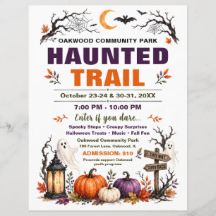Gruseliger Trail-Halloween-Spendenflyer Flyer