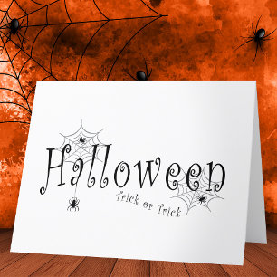 Gruseliger Trick-or-Treat Halloween-Spinnen-Design Dankeskarte