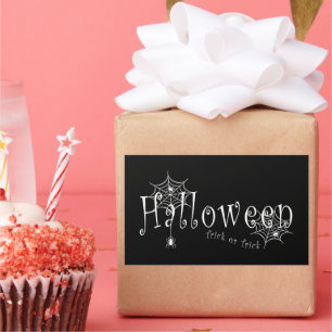 Gruseliger Trick-or-Treat Halloween-Spinnen-Design Rechteckiger Aufkleber