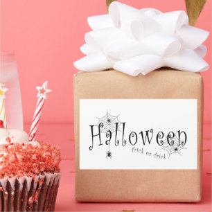 Gruseliger Trick-or-Treat Halloween-Spinnen-Design Rechteckiger Aufkleber