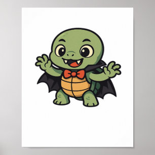Gruseliger Turtle-Vampir-Halloween-Oversize-T-Shir Poster