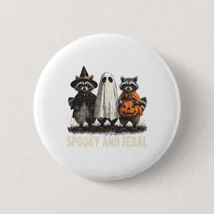 Gruseliger und verwilderter Halloween süßer Geist Button