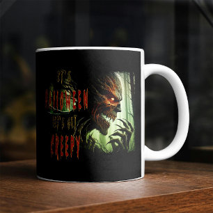 Gruseliger, unheimlicher Horror-Holz-Monster, Dämo Kaffeetasse