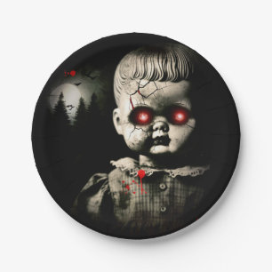 Gruseliger verzauberter Puppen Halloween Kostüm Pa Pappteller