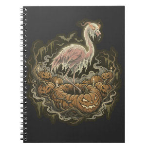 Gruseliger Vintage-Flamingo-Halloween-Entwurf Notizblock