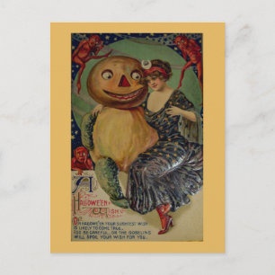Gruseliger Vintage-Halloween Postkarte