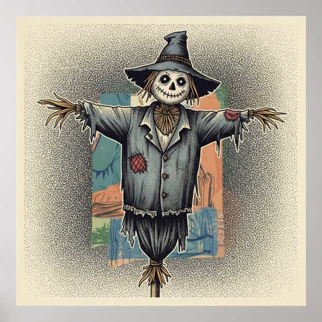 Gruseliger Vogelscheuchen-Gothic-Farm-Horror Poster (Vorne)