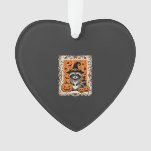 Gruseliger Waschbär Halloween-Kürbis-Design_1 Ornament